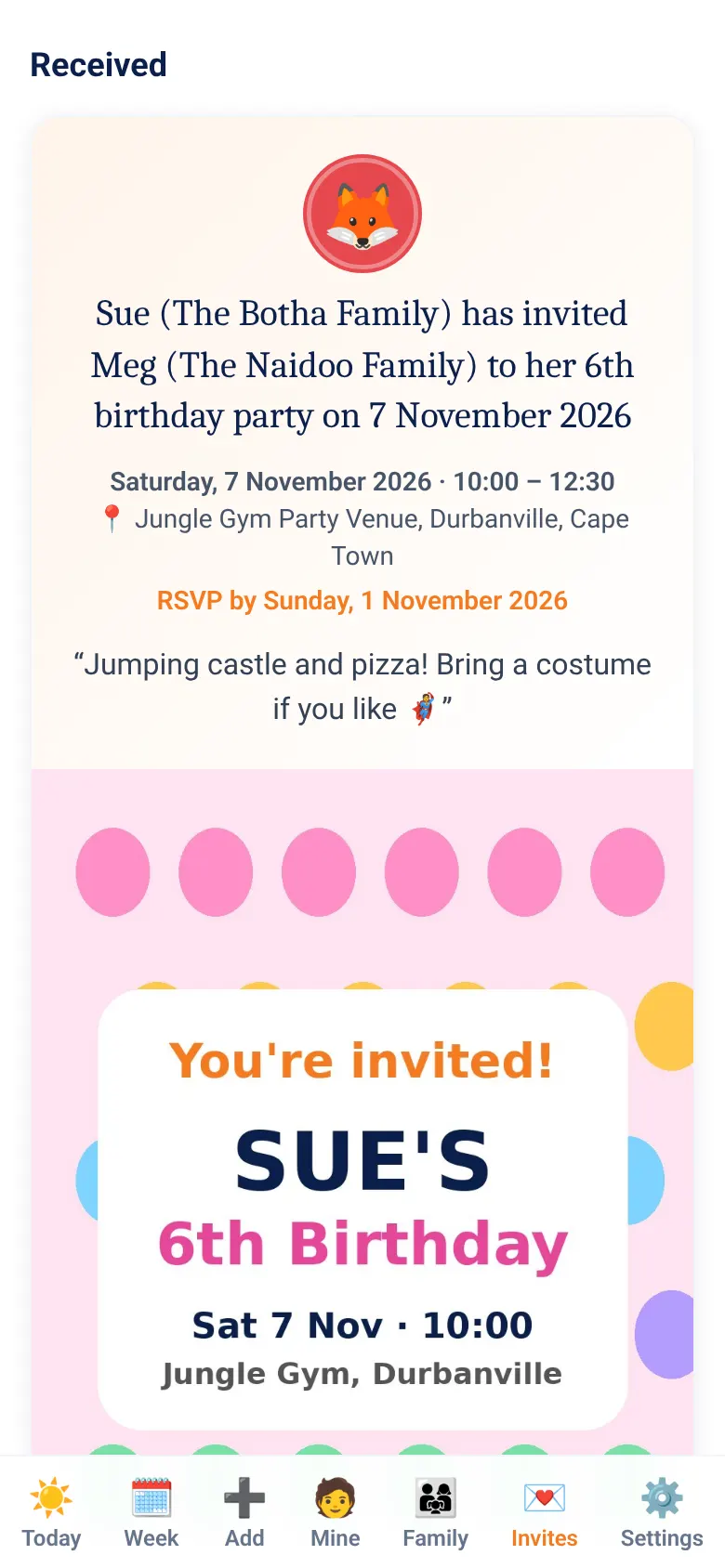 Who's On Invites screen